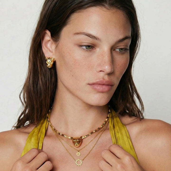 Sunshine Smiley Layered Necklace | SOLSTICE & PEARL