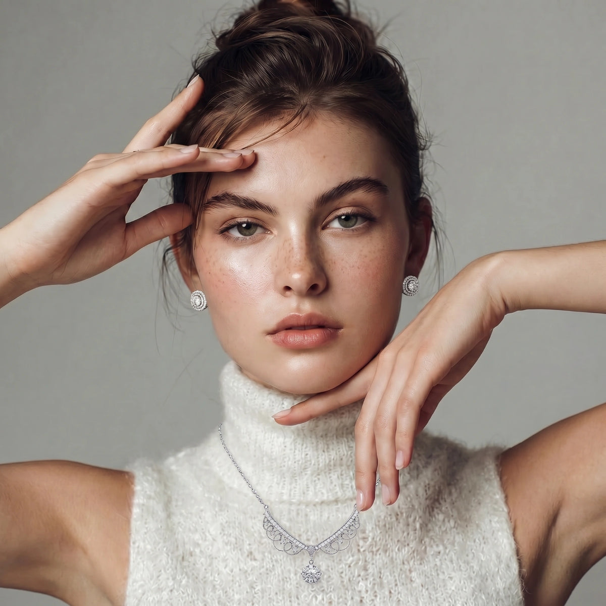 Celestial Halo Moissanite Studs | SOLSTICE & PEARL